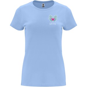 Capri short sleeve women's t-shirt, Sky blue (T-shirt, 90-100% cotton)