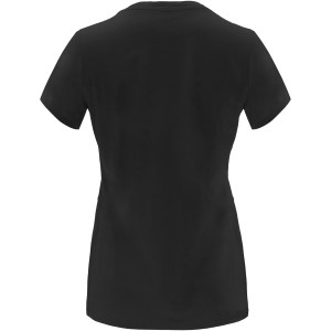 Capri short sleeve women's t-shirt, Solid black (T-shirt, 90-100% cotton)