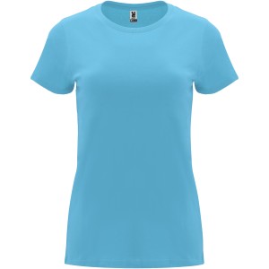 Capri short sleeve women's t-shirt, Turquois (T-shirt, 90-100% cotton)