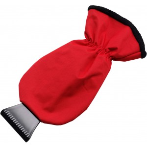ABS ice scraper and polyester glove Ashton, red (Car accesories)