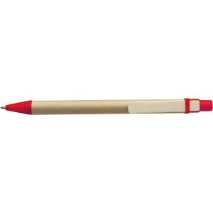 Cardboard ballpen Peter, red (Wooden, bamboo, carton pen)