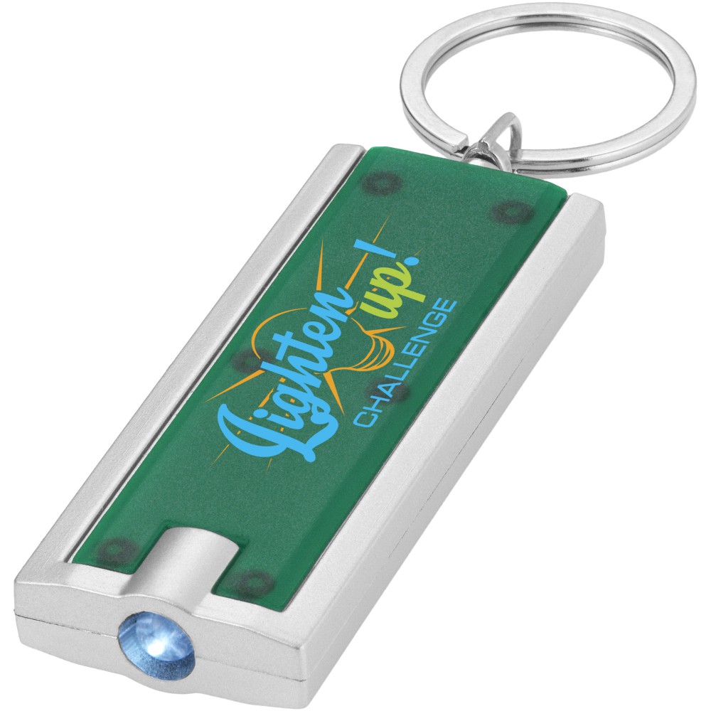 Printed Castor LED keychain light, Green,Silver (Keychains)