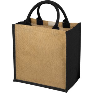 Chennai Jute Tragetasche 16L, natur, schwarz