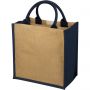 Chennai tote bag made from jute, Natural,Navy