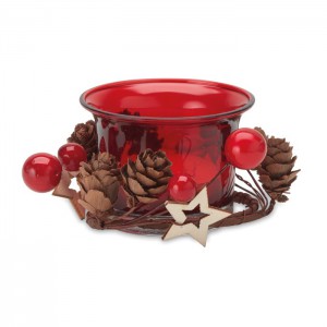 Christmas candle holder, Red (Candles)