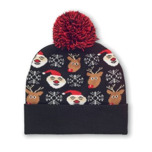 Christmas knitted beanie, Black (Hats)