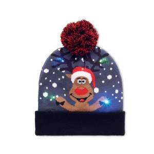 Christmas knitted beanie LED, Blue (Hats)