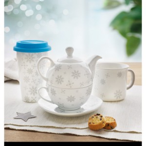 Christmas tea set, grey (Mugs)