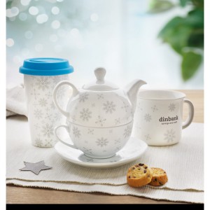 Christmas tea set, grey (Mugs)