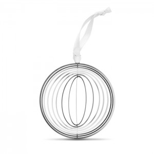 Circle decoration with ribbon, Silver (Decorations)