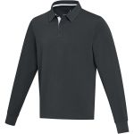 Clyde unisex organic rugby polo sweatshirt, Solid black <font size=1>[ENG]</font> (3823790)