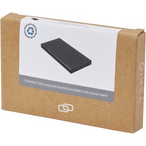 Connect 5000 mAh RCS recycled aluminium power bank, Solid bl (Powerbanks)