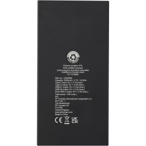 Connect 5000 mAh RCS recycled aluminium power bank, Solid bl (Powerbanks)