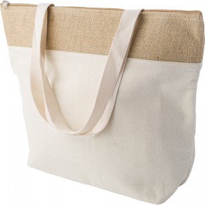 Cotton jute cooler bag Randy, khaki (cotton bag)