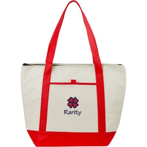 Lighthouse non-woven cooler tote, Natural,Red (Cooler bags)