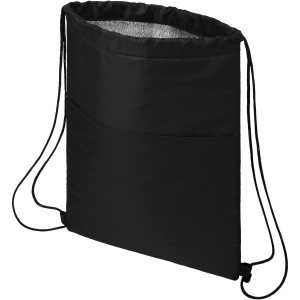 Oriole 12-can drawstring cooler bag, Solid black (Cooler bags)
