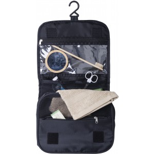 Polyester (210D) travel toiletry bag Merrick, black (Cosmetic bags)