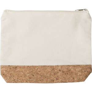 Cotton (220 gr/m2) cosmetic bag Teagan, khaki (Cosmetic bags)