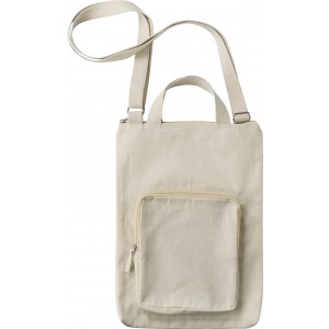 Cotton (340 g/m2) laptop bag Iker, khaki (Laptop & Conference bags)