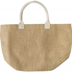 Jute shopping bag Zac, beige (cotton bag)