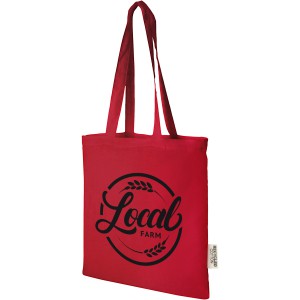 Madras 140 g/m2 GRS recycled cotton tote bag 7L, Red (cotton bag)