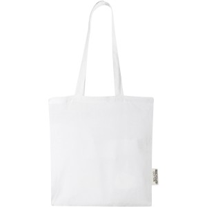 Madras 140 g/m2 GRS recycled cotton tote bag 7L, White (cotton bag)