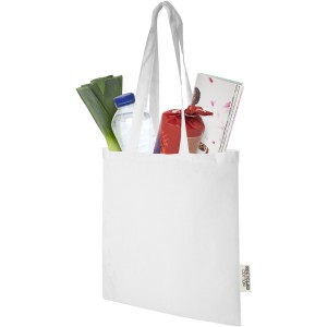Madras 140 g/m2 GRS recycled cotton tote bag 7L, White (cotton bag)
