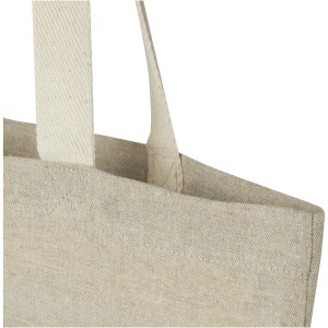 Pheebs 150 g/m2 recycled cotton tote bag with front pocket 9L, Natural, Heather black (cotton bag)