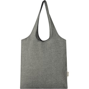 Pheebs 150 g/m2 recycled cotton trendy tote bag 7L, Heather black (cotton bag)