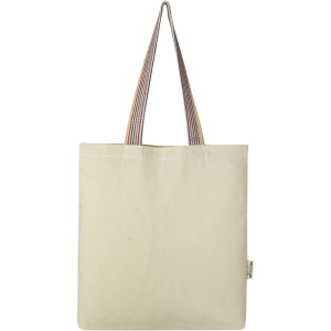 Rainbow 180 g/m2 recycled cotton tote bag 5L, Natural (cotton bag)