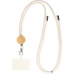 Cotton drawstring phone lanyard Lucia, sand (1096679-14)