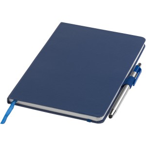 Crown A5 notebook with stylus ballpoint pen, Blue (Notebooks)