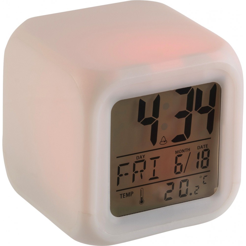 Cube alarm clock, white (Clocks and watches ...