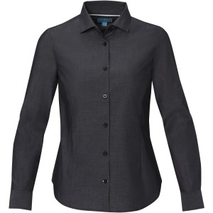 Cuprite long sleeve women's  organic shirt, Solid black (Hemden)