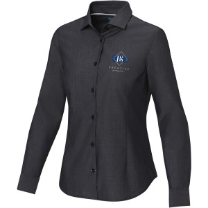 Cuprite long sleeve women's  organic shirt, Solid black (Hemden)
