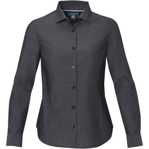 Cuprite long sleeve women's  organic shirt, Solid black (Hemden)
