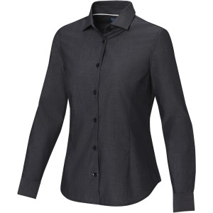 Cuprite long sleeve women's  organic shirt, Solid black (Hemden)