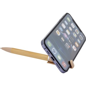 Delfina phone holder pen, Oatmeal (Wooden, bamboo, carton pen)