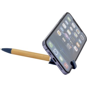 Delfina phone holder pen, Ocean blue (Wooden, bamboo, carton pen)