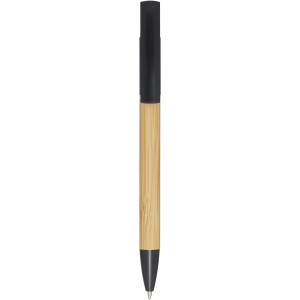 Delfina phone holder pen, Solid black (Wooden, bamboo, carton pen)