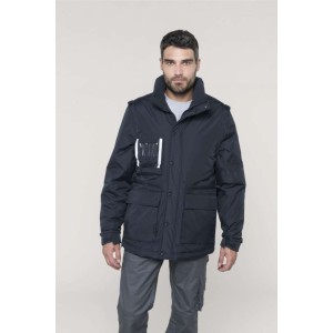 DETACHABLE-SLEEVED WORKWEAR PARKA, Black (Jackets)