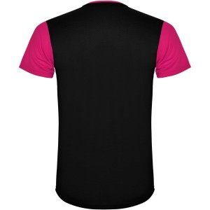 Detroit short sleeve kids sports t-shirt, Fuchsia, Solid black (T-shirt, mixed fiber, synthetic)