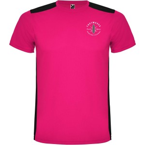 Detroit short sleeve kids sports t-shirt, Fuchsia, Solid black (T-shirt, mixed fiber, synthetic)