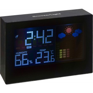 Wetterstation aus Kunststoff Halima, Schwarz