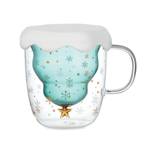 Double wall borosilicate mug, Green (Mugs)