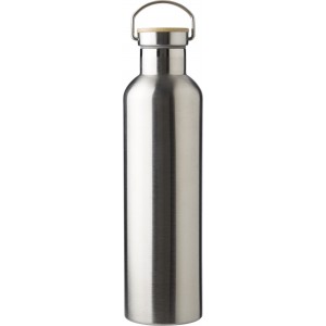 Doppelwandige Flasche aus Edelstahl Damien, Silber