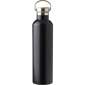 Doppelwandige Flasche aus Edelstahl Damien, Schwarz