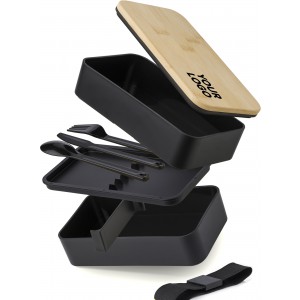 Doppellagige PP-Lunchbox Maxton, Schwarz