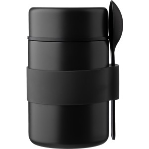 Doppelwandige Lunchbox Niko aus Edelstahl, Schwarz