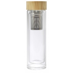 Doppelwandige Glasflasche Vicente, Braun